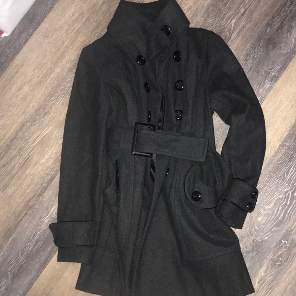 Cute Grey and Black Peacoat Dress coat